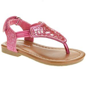 Baby Girls Garanimals Pink Glitter Thong Sandals Size 4 velcro NWT